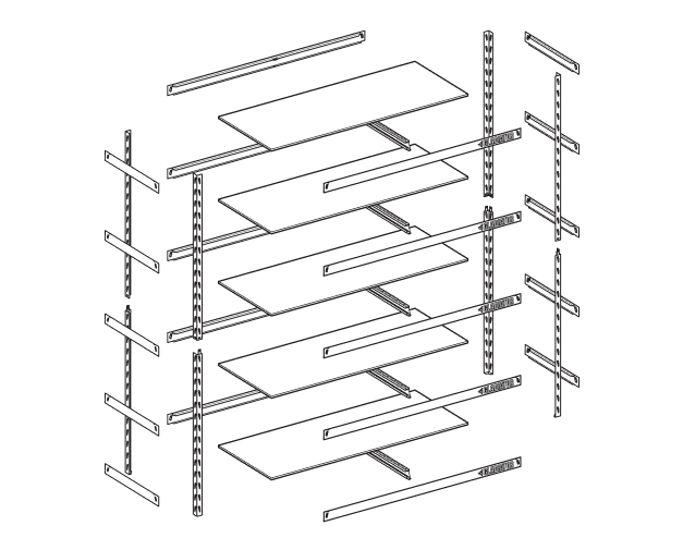 A disassembled EZ Connect Rack.
