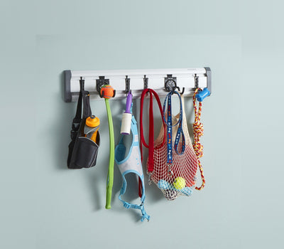 Entryway GearTrack® Pack holding dog items.