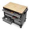 10 of 13 images - Premier 41 inch 9-drawer Mobile Tool Workbench with Solid Wood Top