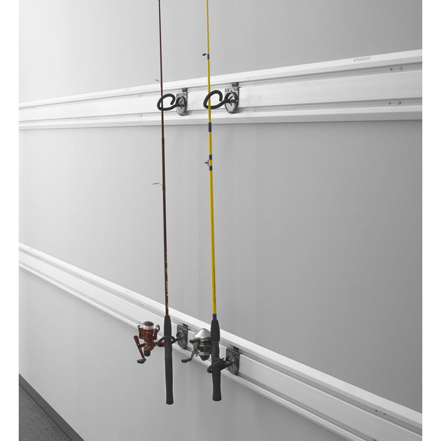 1 Pair Fishing Rod Holder Wall Mounted Fishing Pole Rack 6-Rod  Storage(Vertical)