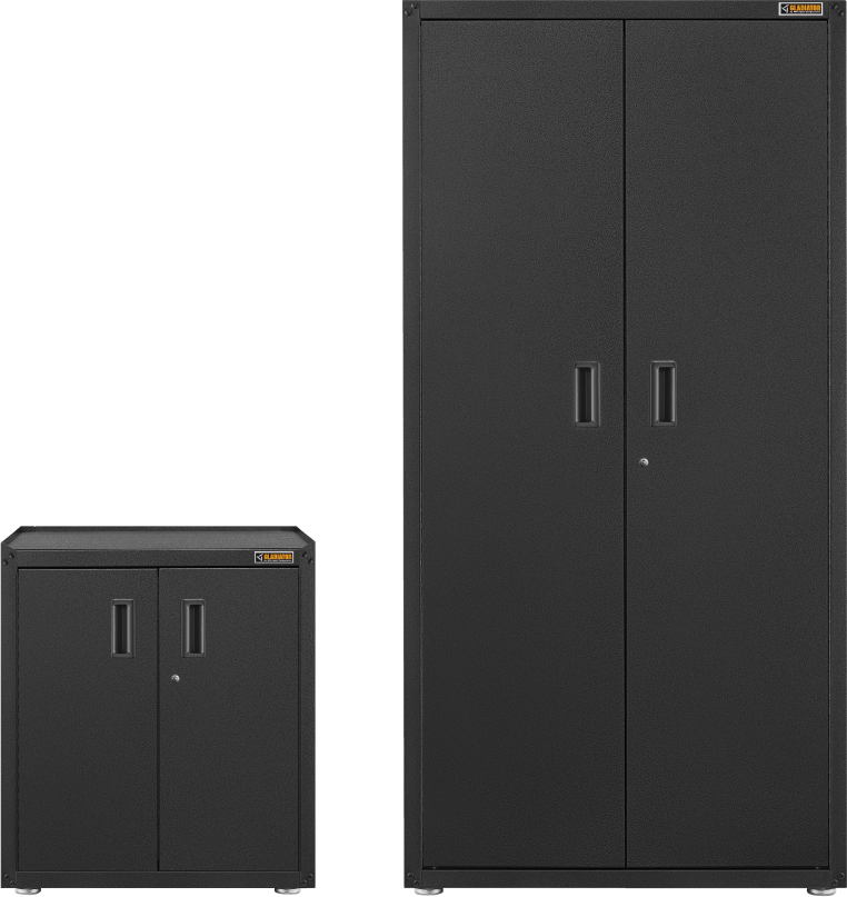 Two Gladiator® Ready-to-Assemble Cabinets.