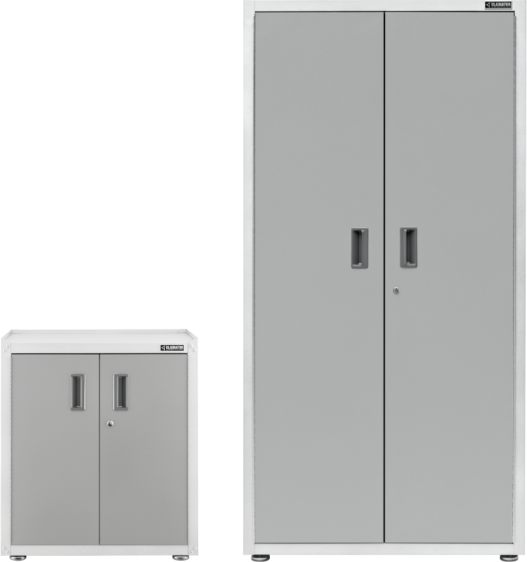 Two Gladiator® Ready-to-Assemble Cabinets.