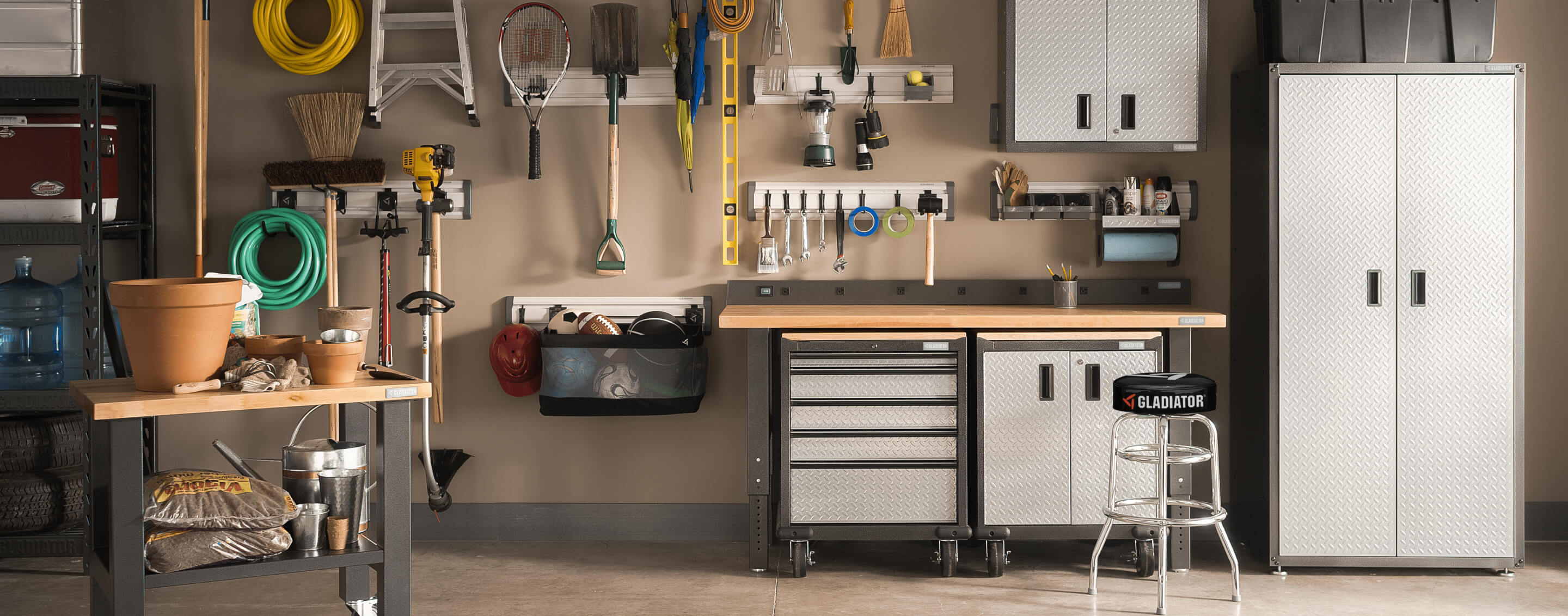 A fully stocked garage