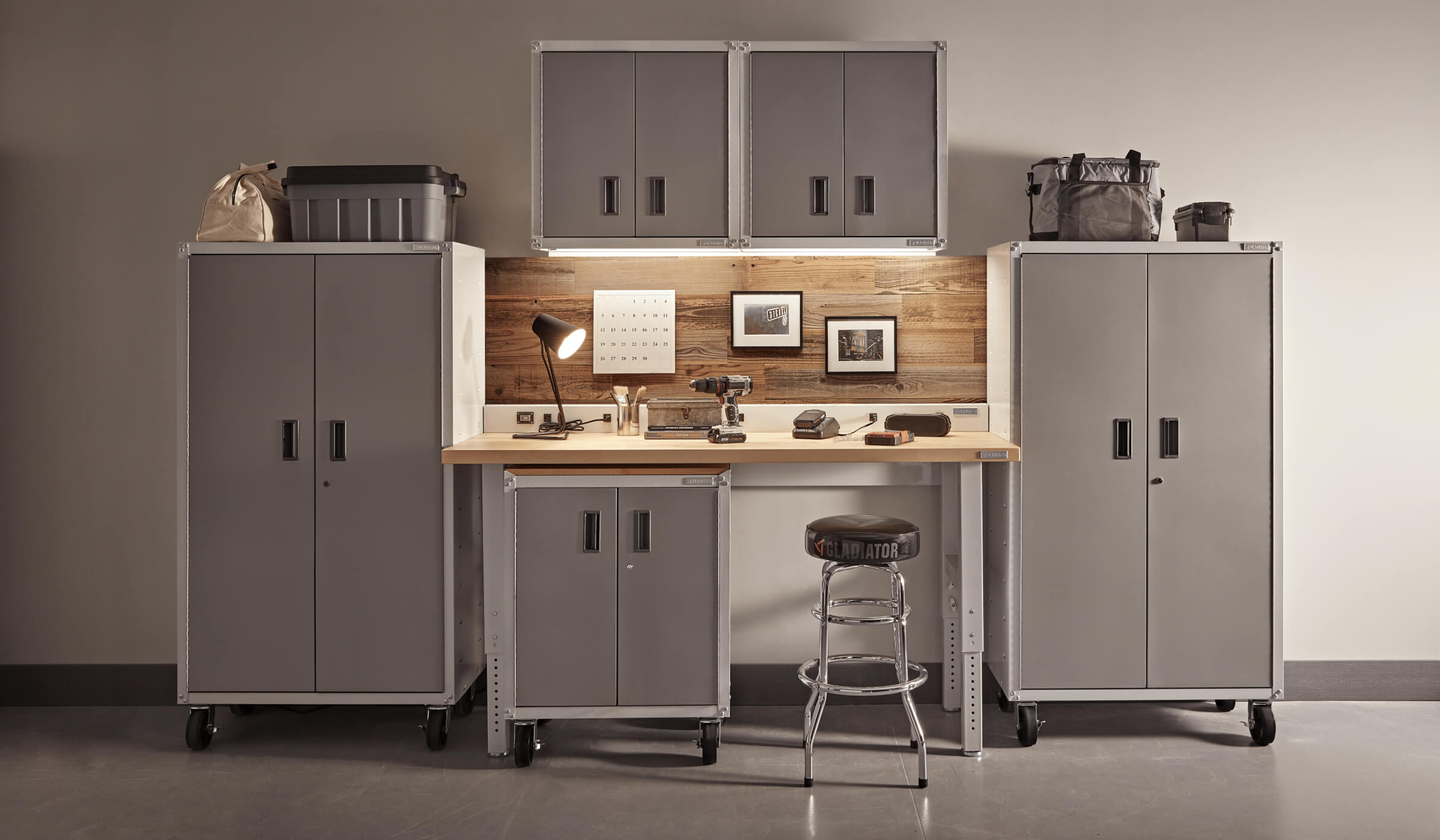 Gladiator® cabinets within a garage