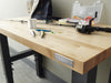 8 of 9 images - 4' Adjustable Height Hardwood Workbench