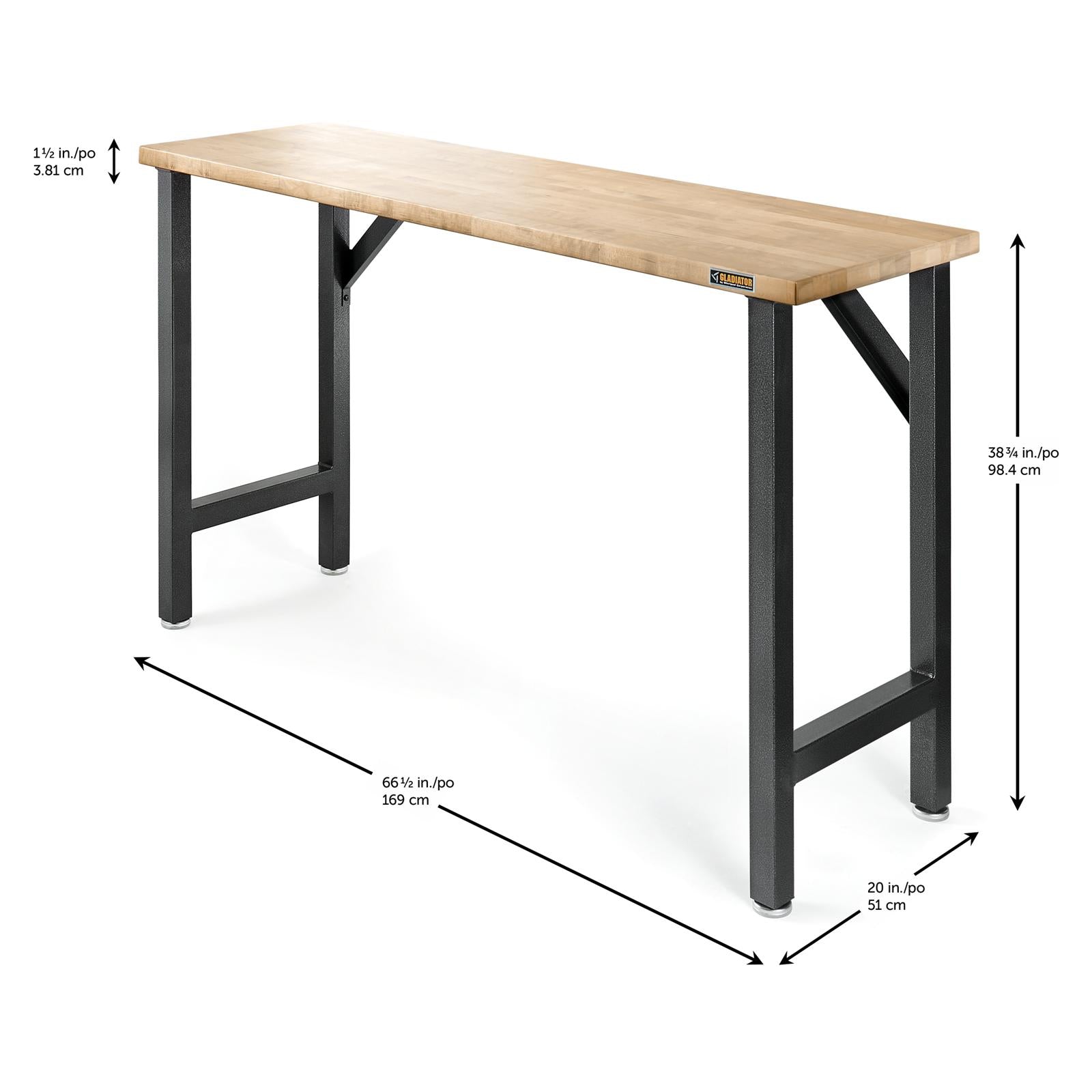 3 of 8 images - 66-1/2" Wide Hardwood Modular Workbench