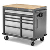 3 of 13 images - Premier 41 inch 9-drawer Mobile Tool Workbench with Solid Wood Top