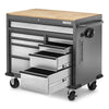 5 of 13 images - Premier 41 inch 9-drawer Mobile Tool Workbench with Solid Wood Top