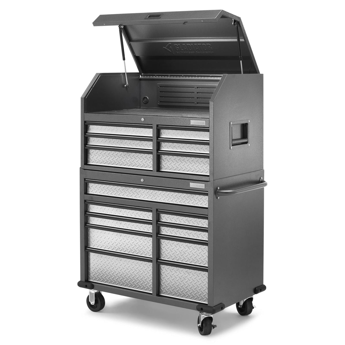 6 of 16 images - Premier 41 inch 15-drawer Mobile Tool Chest Combo