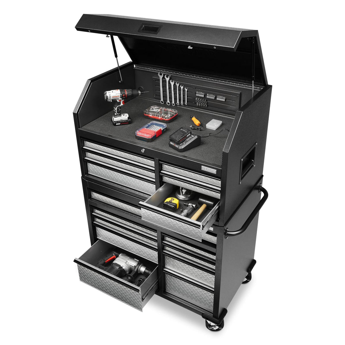 13 of 16 images - Premier 41 inch 15-drawer Mobile Tool Chest Combo