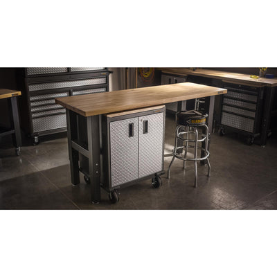 5 of 13 images - 6' Adjustable Height Hardwood Workbench (thumbnails)